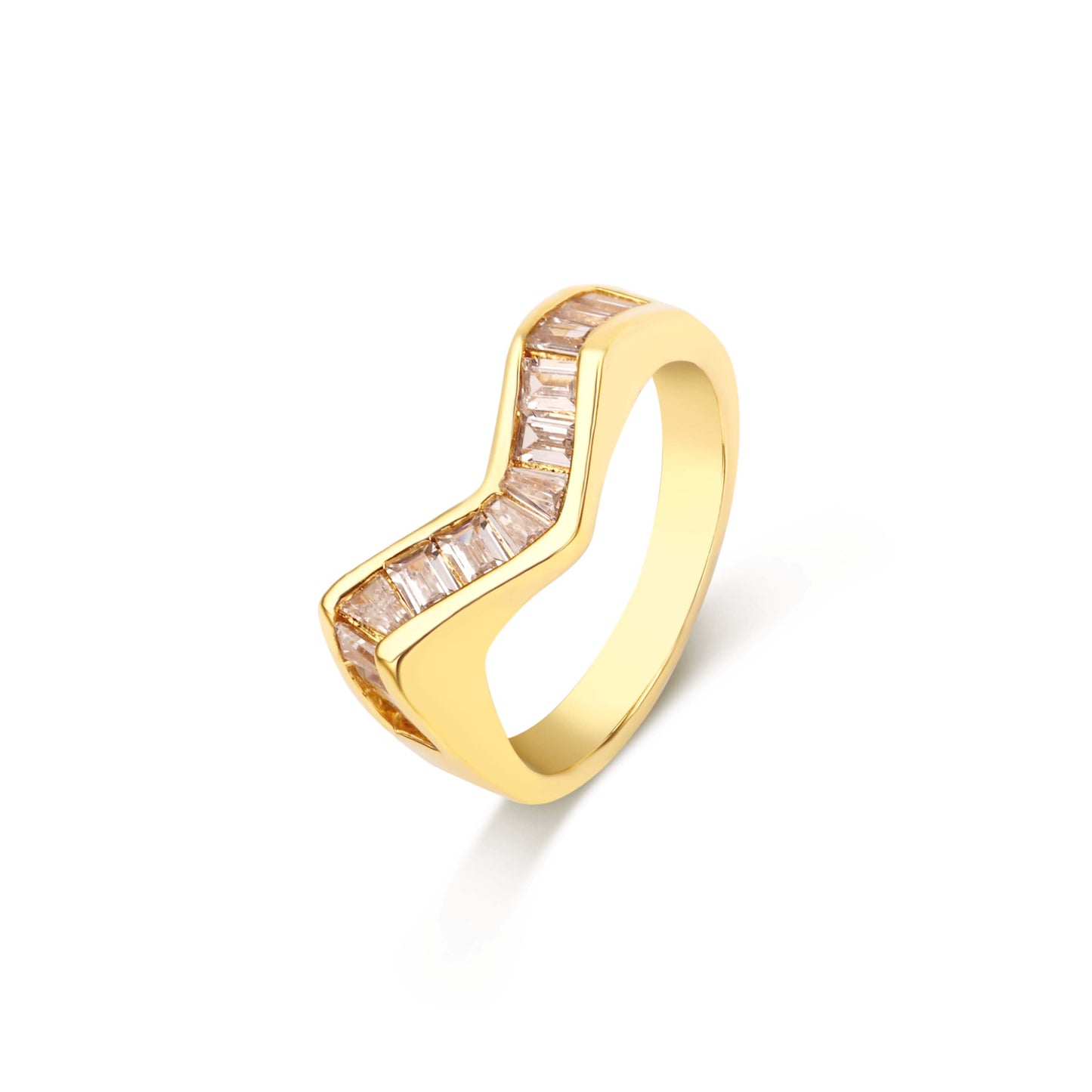 CRYSTAL UNIQUE RING | Fourfold 18K Gold Plated