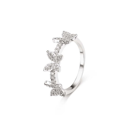 BUTTERFLY RING | White Gold Fourfold Plated