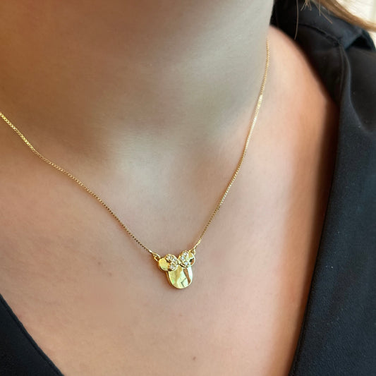 SMALL GIRL MOUSE NECKLACE | 18k Gold Plated
