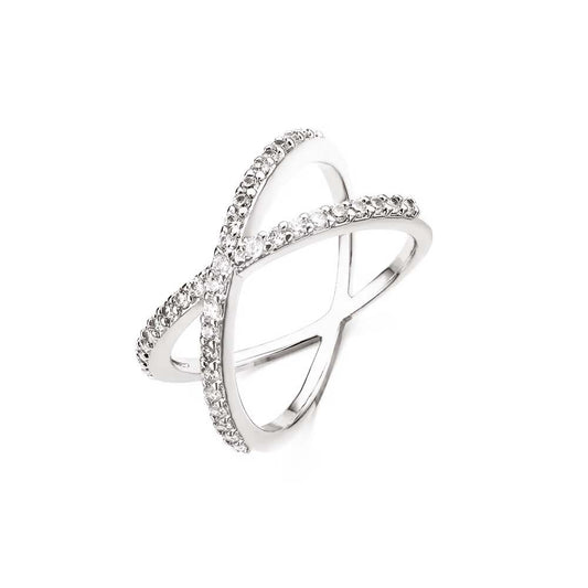 X RING | White Gold Fourfold Plated