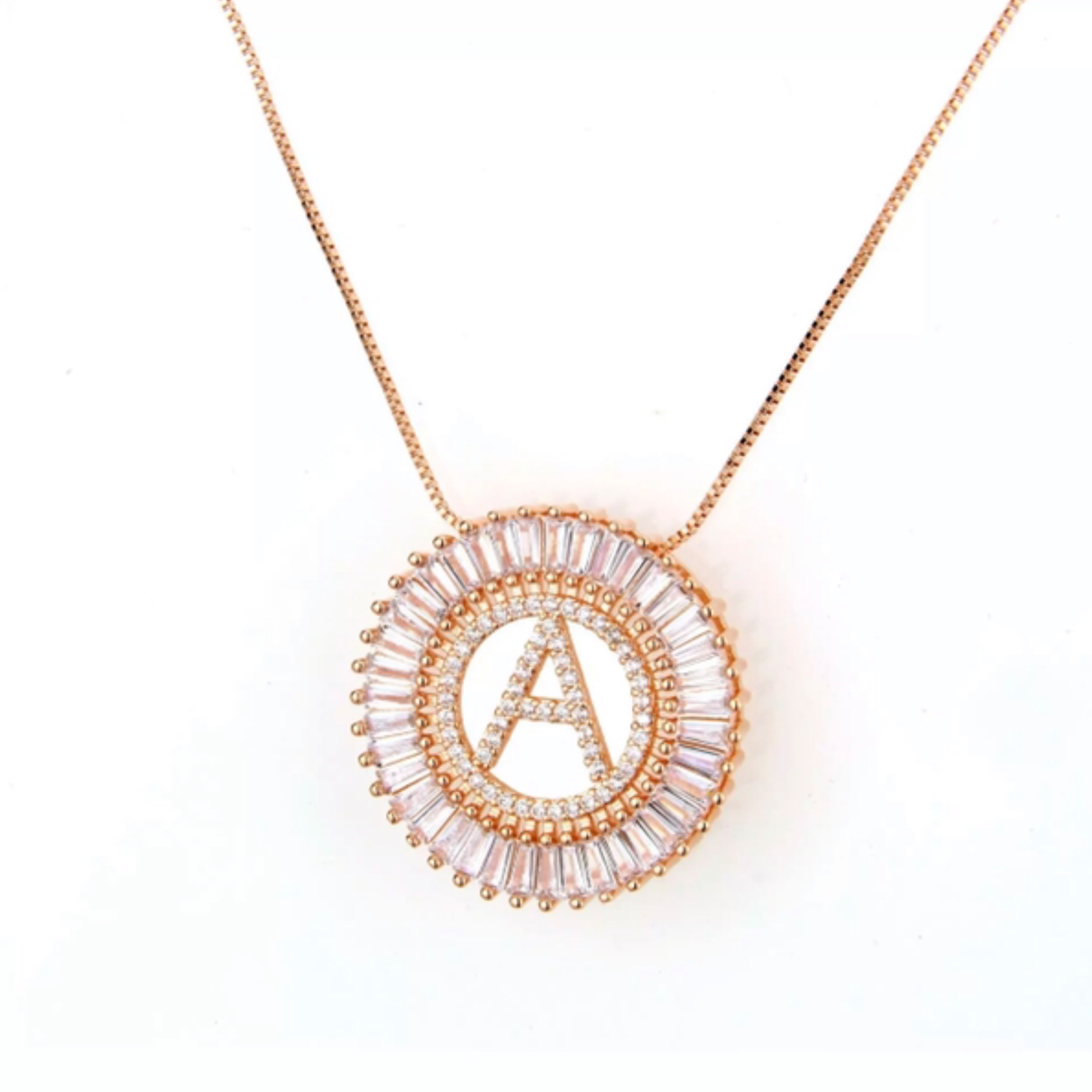 Mandala Letter Necklace A - Z | ROSE GOLD PLATED - Unique Brazilian Jewelry (4364774146123)