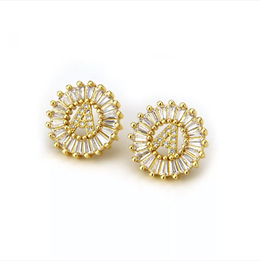 Mandala Letter Earrings A - Z | 18K GOLD PLATED - Unique Brazilian Jewelry (4364770246731)