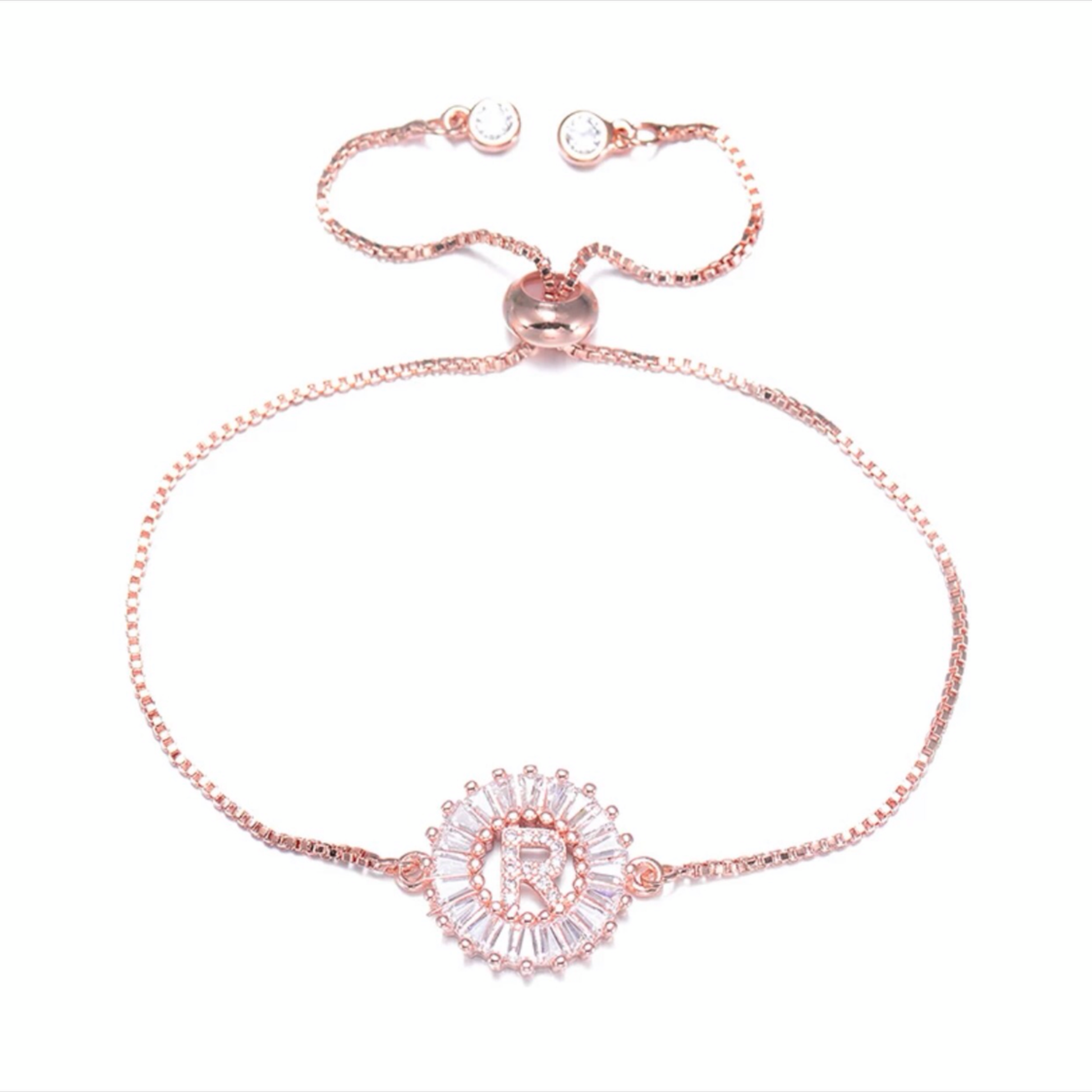 Mandala Letter Bracelet A - Z | ROSE GOLD PLATED - Unique Brazilian Jewelry (4364767395915)