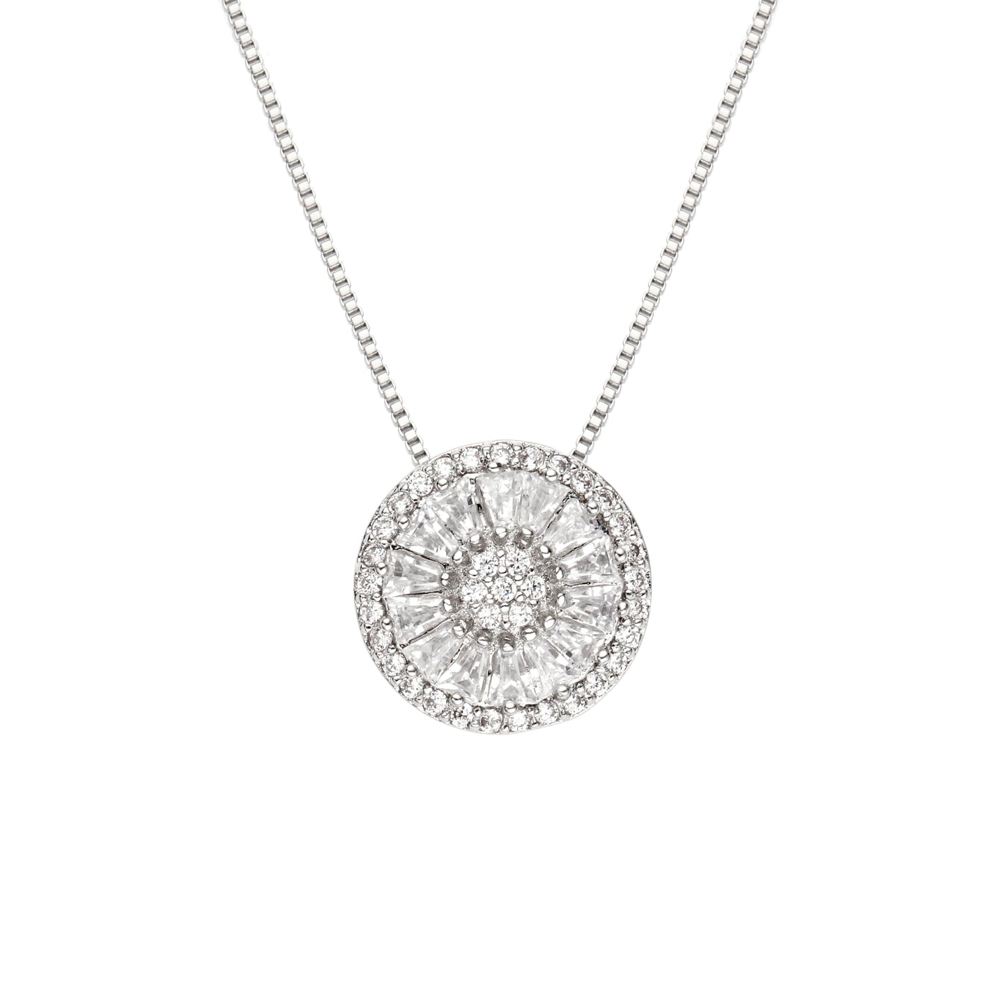 PIZZA NECKLACE | White Rhodium Plated