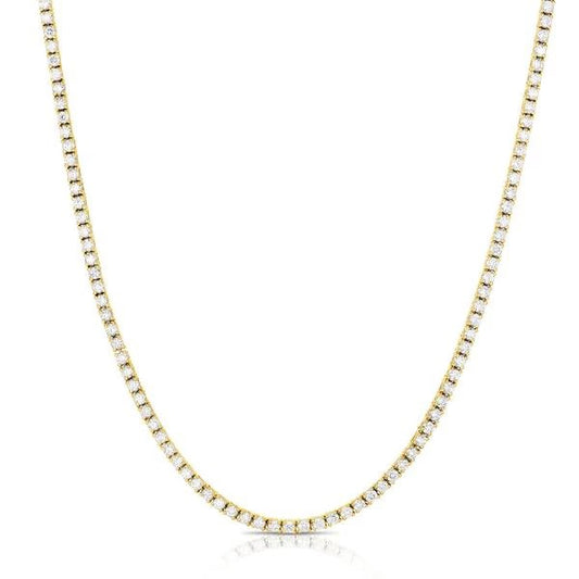 3MM TENNIS CHAIN NECKLACE | 18K Gold Plated