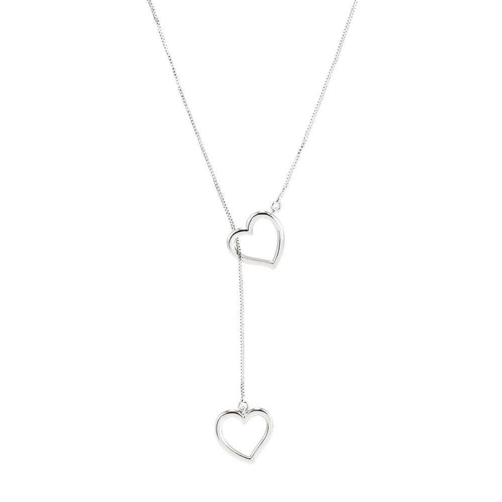 LOVELY HEART NECKLACE | White Rhodium Plated