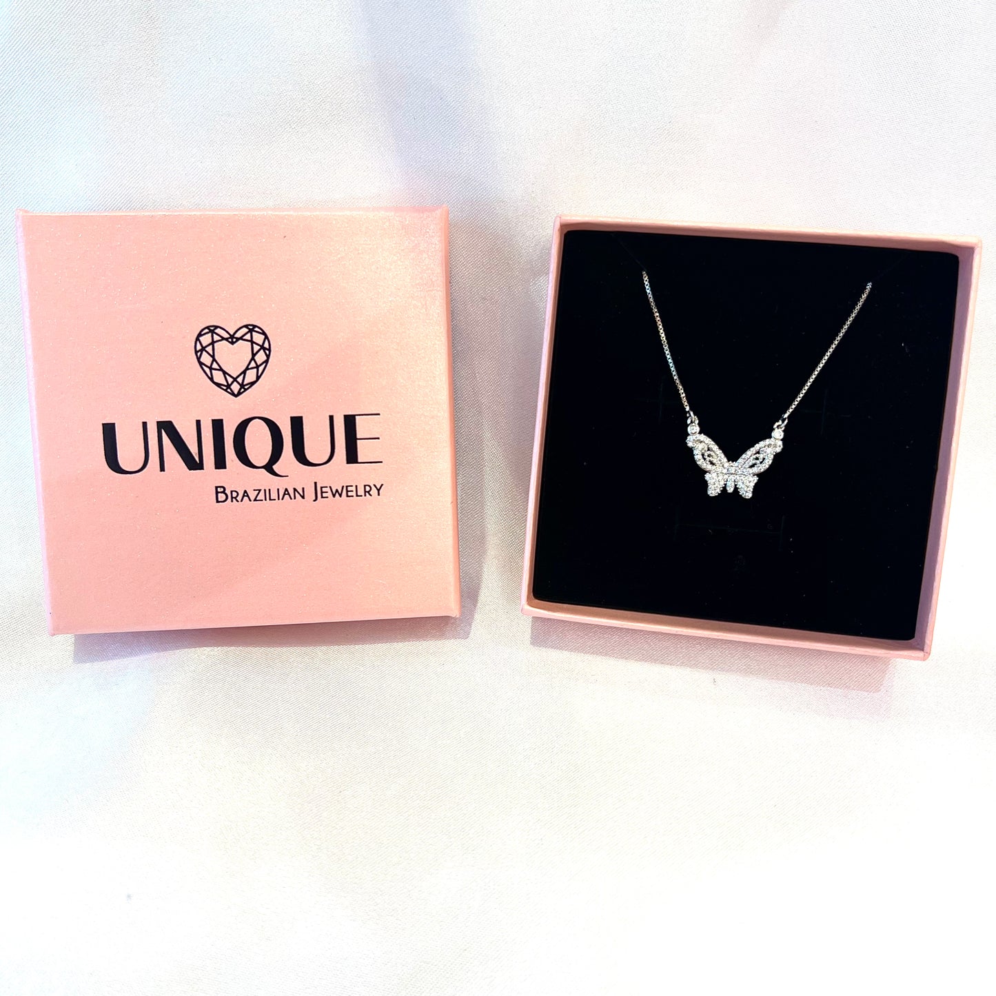 ELEGANT BUTTERFLY NECKLACE | White Rhodium Plated