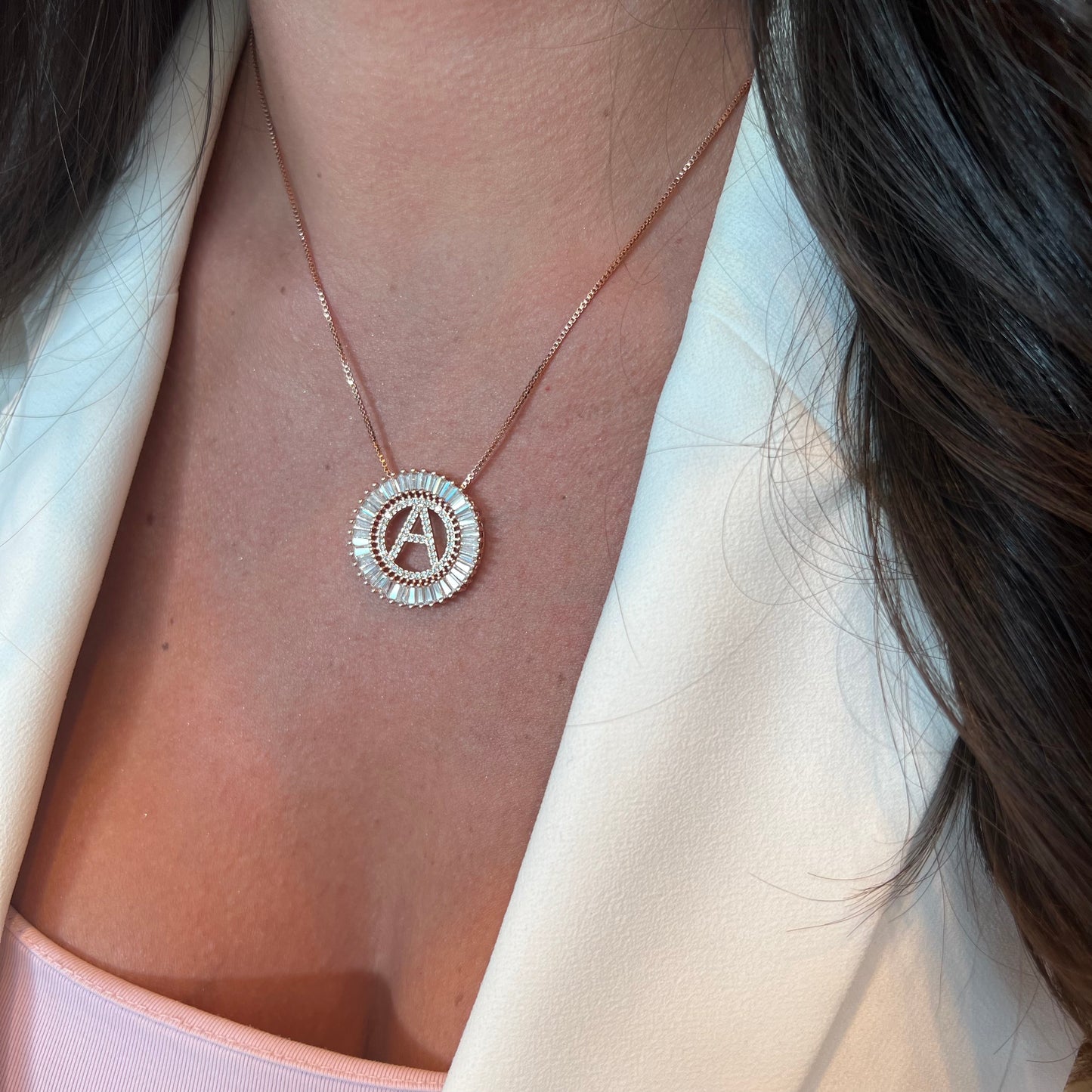 New Mandala Letter Necklace A - Z | ROSE GOLD PLATED