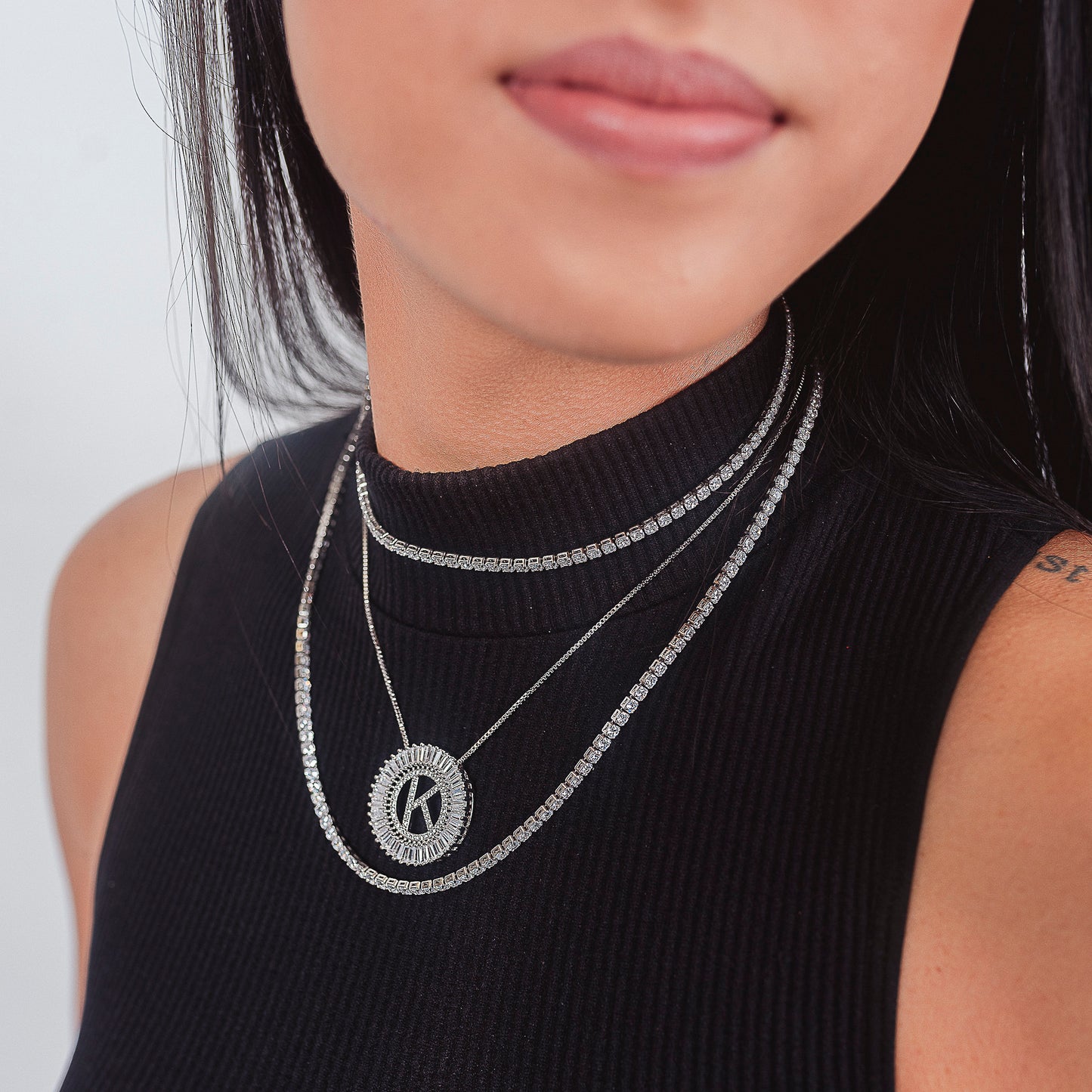 3MM TENNIS CHAIN NECKLACE | White Rhodium Plated