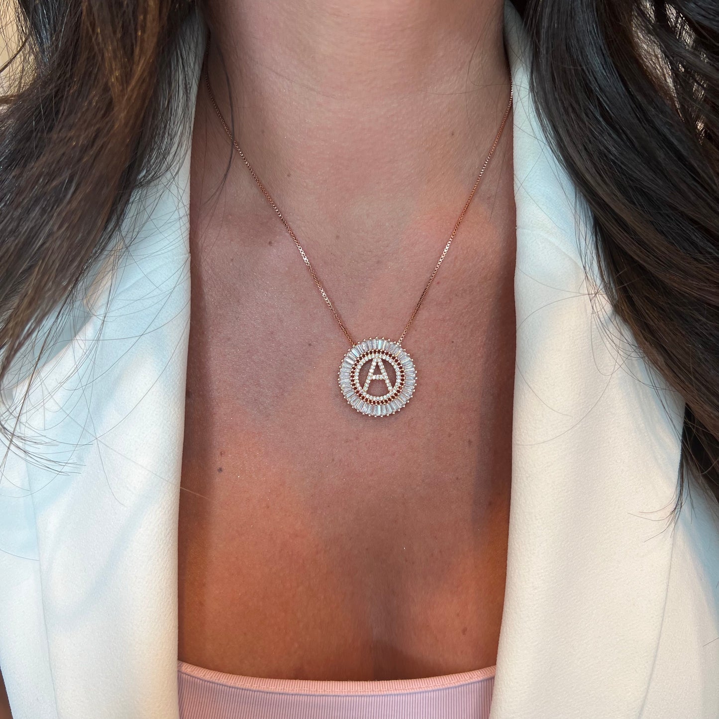 New Mandala Letter Necklace A - Z | ROSE GOLD PLATED