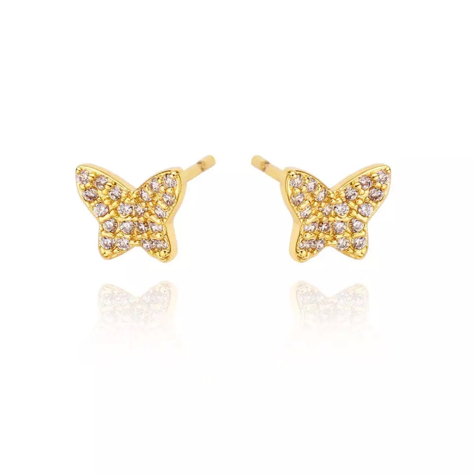 EXTRA SMALL BUTTERFLY EARRINGS | 18K Gold Plated