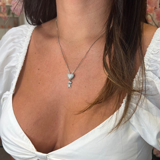 BOY NECKLACE | Double White Rhodium Plated