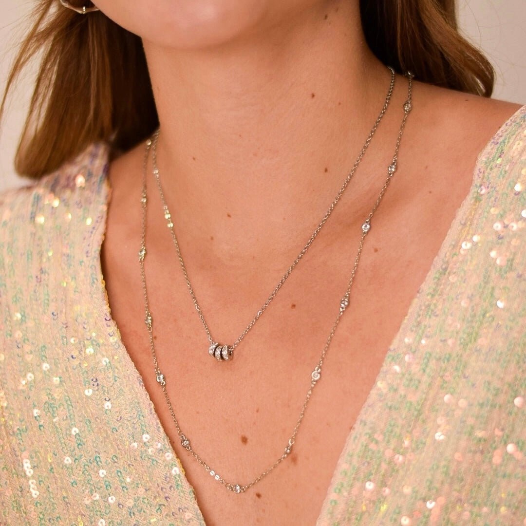 POINTS OF LIGHT NECKLACES | White Rhodium Plated