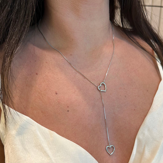 LOVELY HEART NECKLACE | White Rhodium Plated