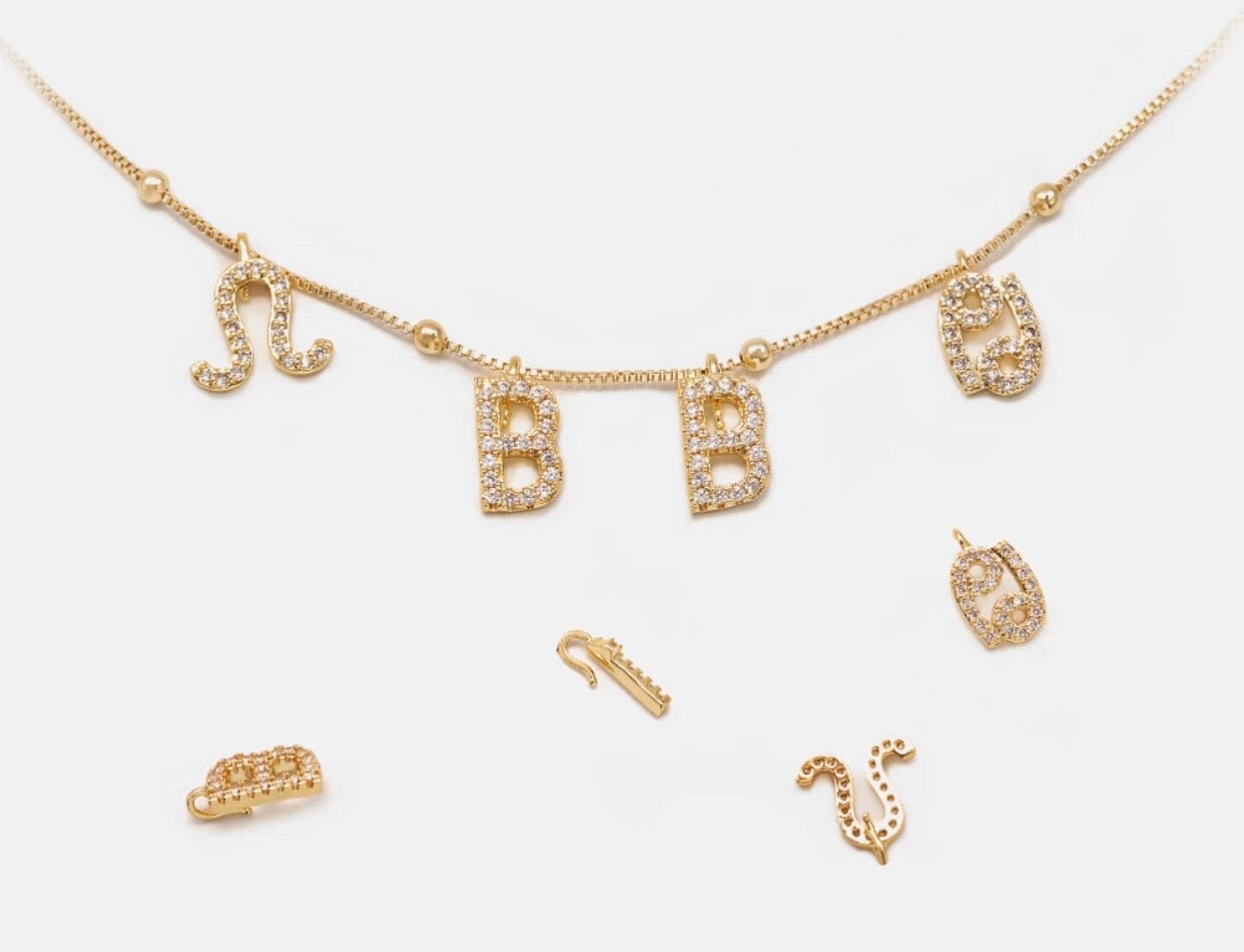 Letters DIY pendants Necklace A - Z - Unique Brazilian Jewelry (4481425014859)