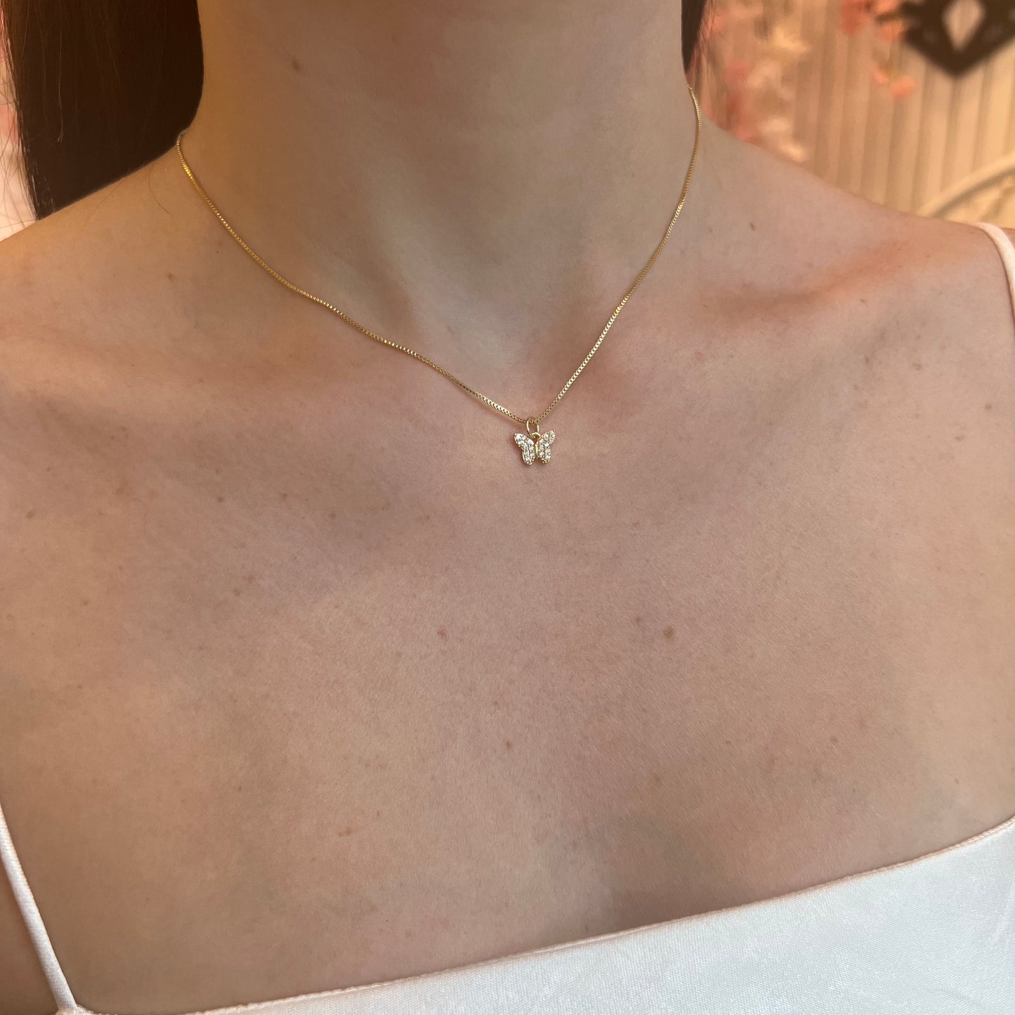 TINY BUTTERFLY NECKLACE | Double 18k Gold Plated