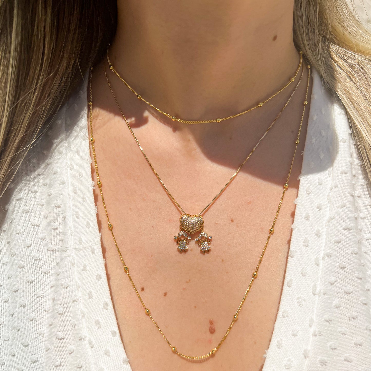 Little Balls Long Necklace Chain 24" Inches | 18k Gold Plated