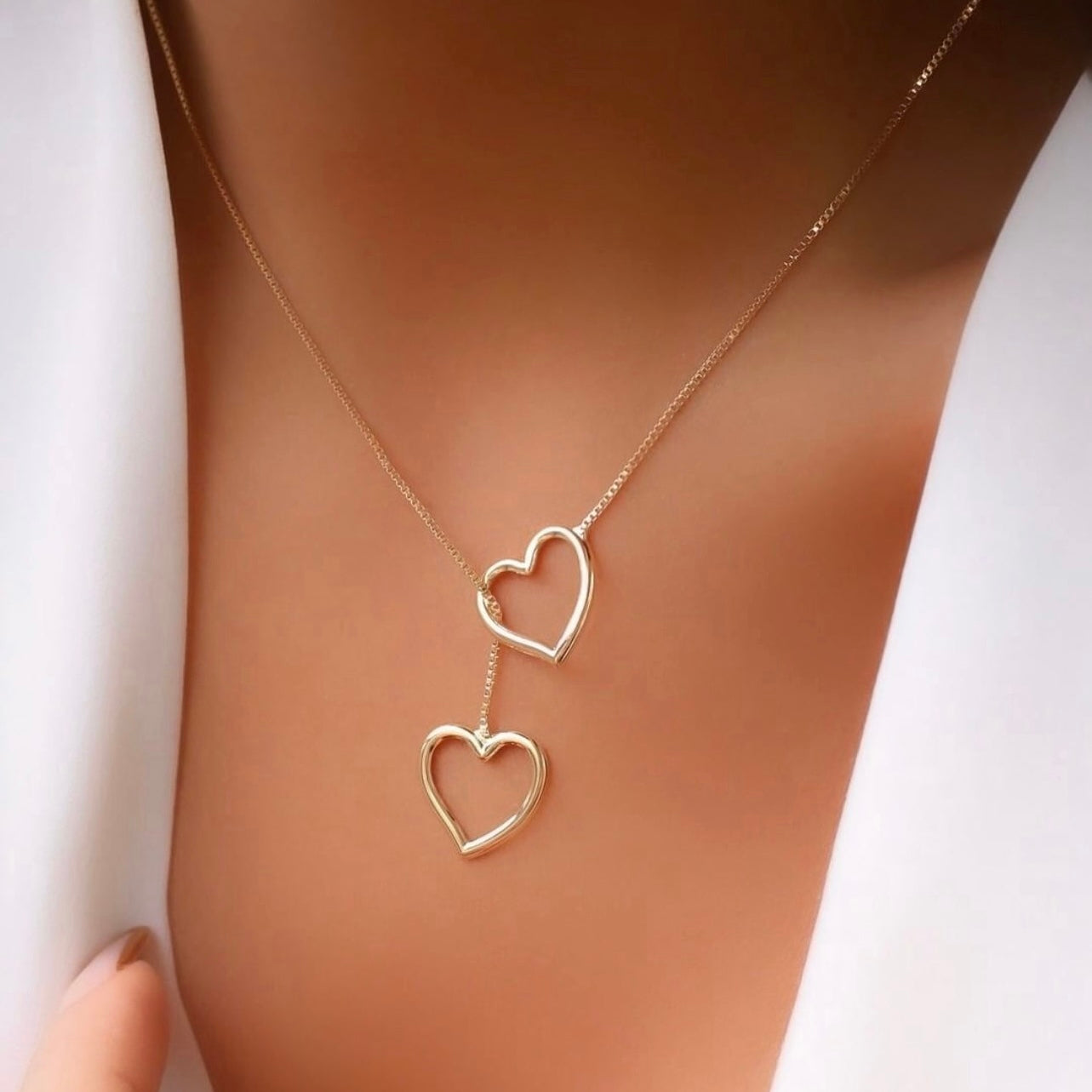 LOVELY HEART NECKLACE | Double 18k Gold Plated