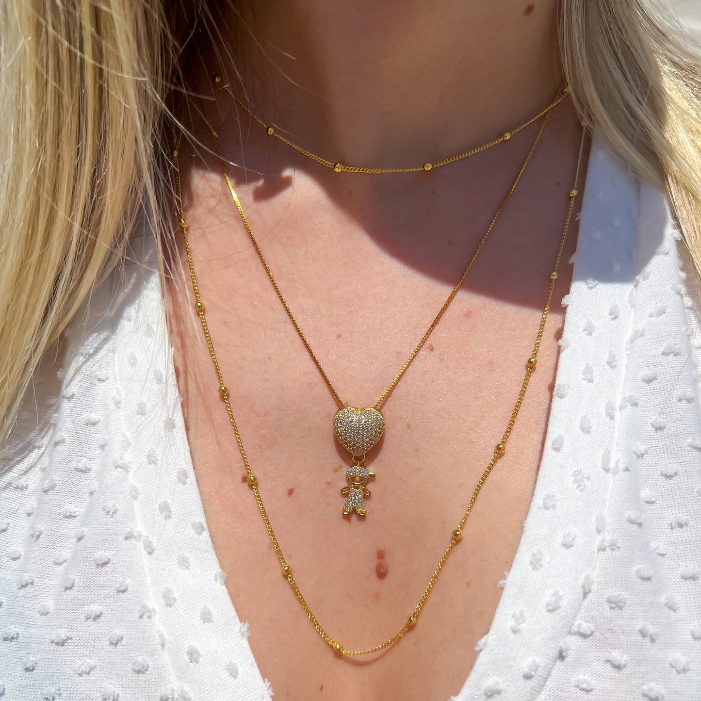 Little Balls Long Necklace Chain 24" Inches | 18k Gold Plated