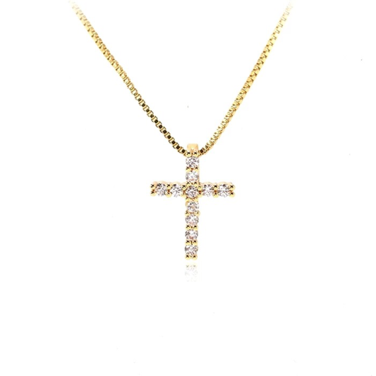 SMALL CROSS NECKLACE | 18K Gold Plated